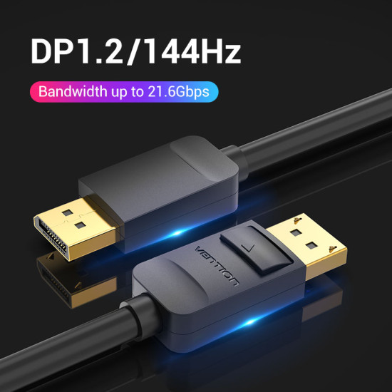 Display Port кабел Vention v1.2 DP M / M Black 4K 1.5M - HACBG