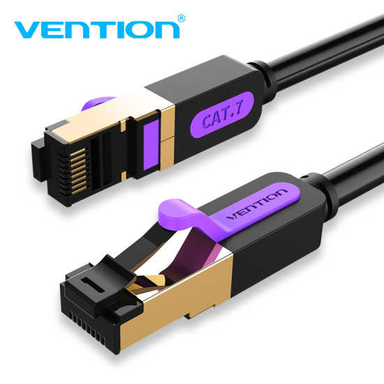 Мрежови кабел Vention LAN SSTP Cat.7 Patch Cable - 0.5M Black 10Gbps - ICDBD