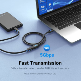 Vention Кабел USB 3.0 Extension AM / AF - 1.5M Black - CBHBG