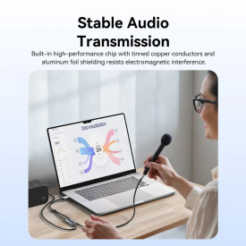 Външна звукова карта Vention USB Sound card 2-Port 0.25M Gray - CVHHC