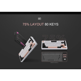 Безжична клавиатура VGN Wireless Gaming Mechanical Keyboard - VXE75 V2 Misty Purple - Aniya Switches, BT5.0, 2.4G, Aluminium