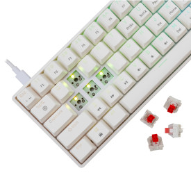 Клавиатура White Shark Gaming Mechanical Keyboard SHINOBI 2 - YUSYA 5P Red Switches (English US), White