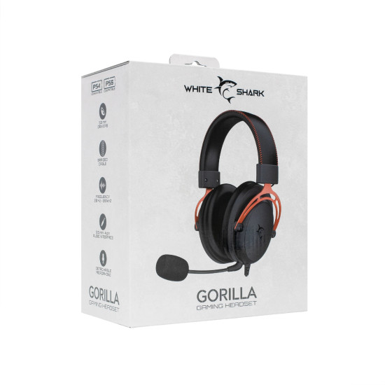Слушалки White Shark Gaming Headphones GORILLA BLACK/RED - 53mm, Stereo 2.0