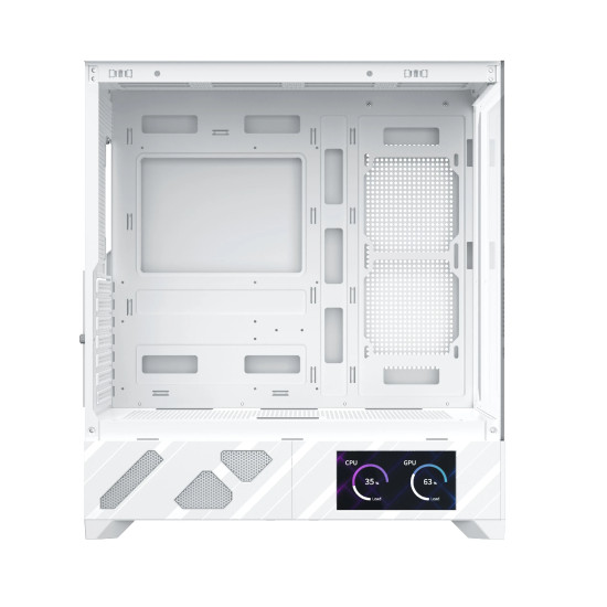 Кутия за компютър Xigmatek Case ATX - Alphard Pro Arctic - 6 inch LCD Display, 6 ARGB Fans