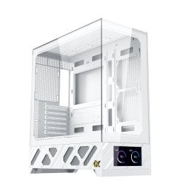 Кутия за компютър Xigmatek Case ATX - Alphard Pro Arctic - 6 inch LCD Display, 6 ARGB Fans