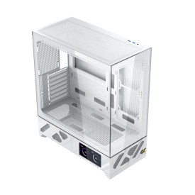Кутия за компютър Xigmatek Case ATX - Alphard Pro Arctic - 6 inch LCD Display, 6 ARGB Fans