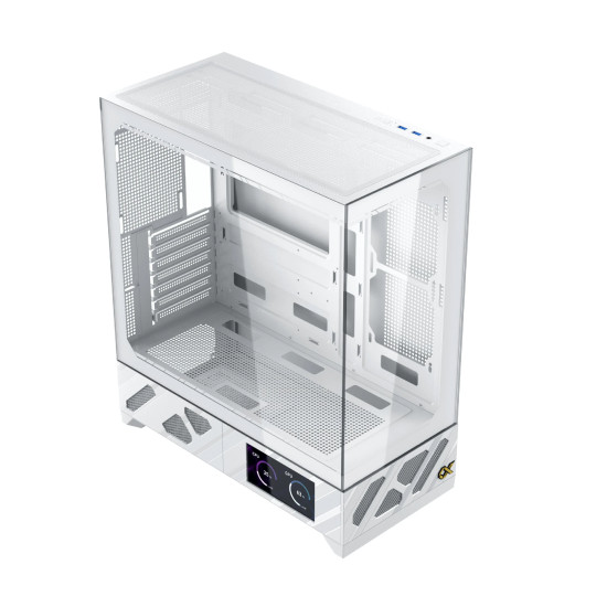 Кутия за компютър Xigmatek Case ATX - Alphard Pro Arctic - 6 inch LCD Display, 6 ARGB Fans