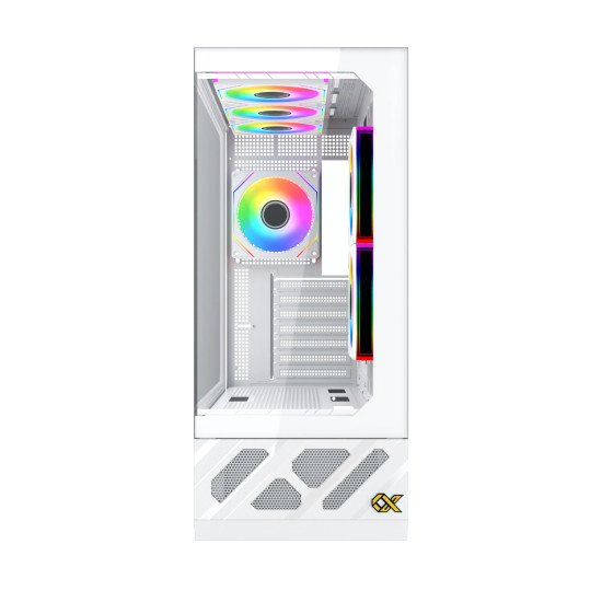 Кутия за компютър Xigmatek Case ATX - Alphard Pro Arctic - 6 inch LCD Display, 6 ARGB Fans