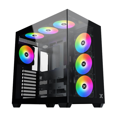 Кутия за компютър Xigmatek Case ATX - AQUA V AIR - 7 ARGB Fans, Black
