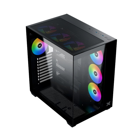 Кутия за компютър Xigmatek Case ATX - AQUA V AIR - 7 ARGB Fans, Black