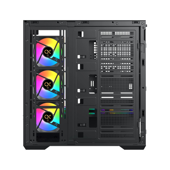 Кутия за компютър Xigmatek Case EATX - Vision - 7 ARGB Fans, LCD Display Panel, Smart Fan Control