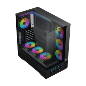 Кутия за компютър Xigmatek Case EATX - Vision - 7 ARGB Fans, LCD Display Panel, Smart Fan Control