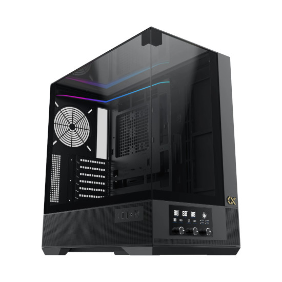 Кутия за компютър Xigmatek Case EATX - Vision - 7 ARGB Fans, LCD Display Panel, Smart Fan Control