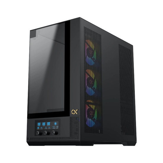 Кутия за компютър Xigmatek Case EATX - Vision - 7 ARGB Fans, LCD Display Panel, Smart Fan Control