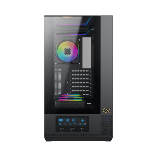 Кутия за компютър Xigmatek Case EATX - Vision - 7 ARGB Fans, LCD Display Panel, Smart Fan Control