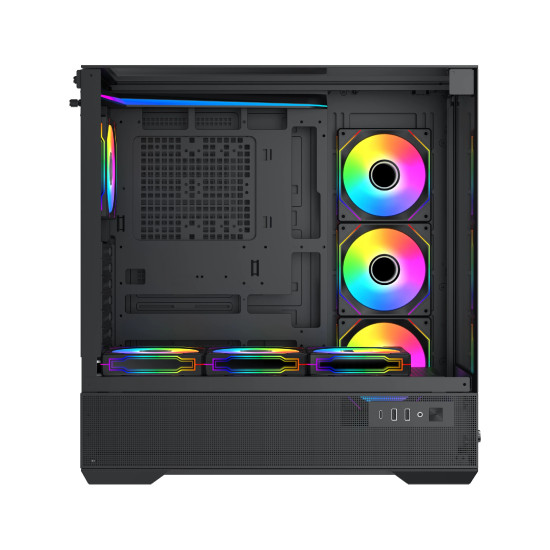 Кутия за компютър Xigmatek Case EATX - Vision - 7 ARGB Fans, LCD Display Panel, Smart Fan Control