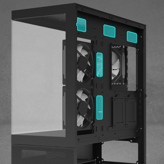 Кутия за компютър Zalman Chronix ATX, Mid Tower, Tempered Glass, Black