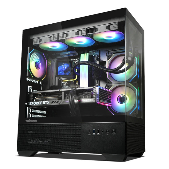 Кутия за компютър Zalman Chronix ATX, Mid Tower, Tempered Glass, Black
