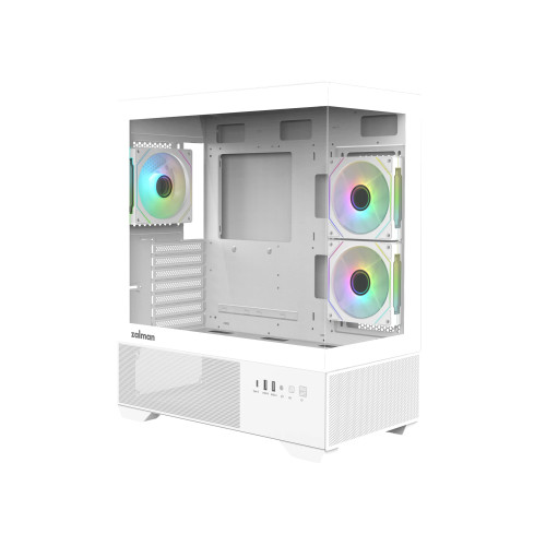 Кутия за компютър Zalman Case ATX - Chronix WHITE V2 - 3 x 120 mm A-RGB, USB-C, Tempered Glass