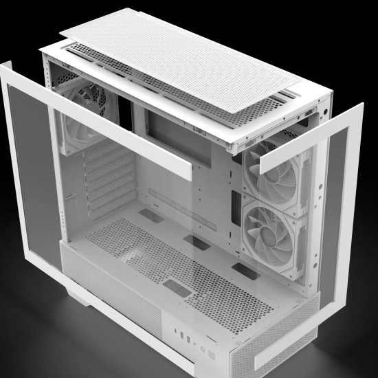 Кутия за компютър Zalman Case ATX - Chronix WHITE V2 - 3 x 120 mm A-RGB, USB-C, Tempered Glass