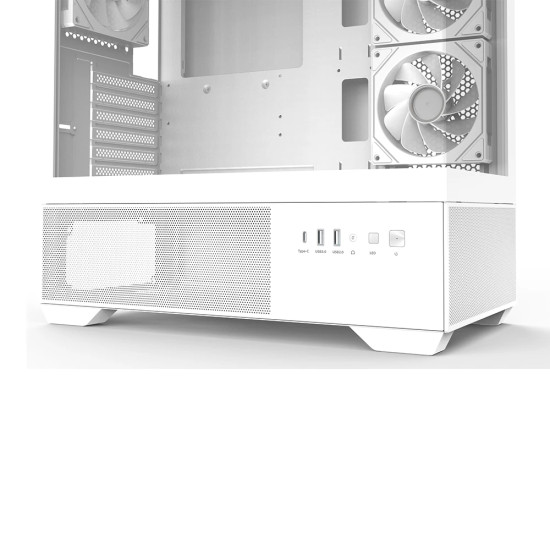 Кутия за компютър Zalman Case ATX - Chronix WHITE V2 - 3 x 120 mm A-RGB, USB-C, Tempered Glass