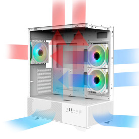 Кутия за компютър Zalman Case ATX - Chronix WHITE V2 - 3 x 120 mm A-RGB, USB-C, Tempered Glass