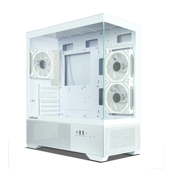 Кутия за компютър Zalman Case ATX - Chronix WHITE V2 - 3 x 120 mm A-RGB, USB-C, Tempered Glass