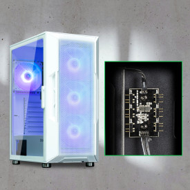 Кутия за компютър Zalman Case ATX - i3 NEO ARGB - Mesh, aRGB, Tempered Glass, White