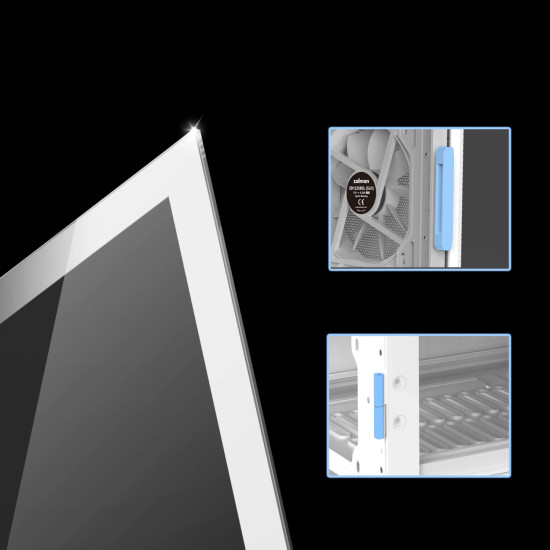 Кутия за компютър Zalman Case ATX - i3 NEO ARGB - Mesh, aRGB, Tempered Glass, White
