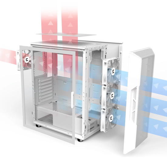 Кутия за компютър Zalman Case ATX - i3 NEO ARGB - Mesh, aRGB, Tempered Glass, White