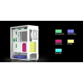 Кутия за компютър Zalman Case ATX - i3 NEO ARGB - Mesh, aRGB, Tempered Glass, White
