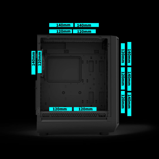 Кутия за компютър Zalman Case EATX - I6 Black - RGB, Tempered Glass, 3 fans included