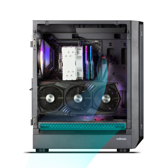 Кутия за компютър Zalman Case EATX - I6 Black - RGB, Tempered Glass, 3 fans included