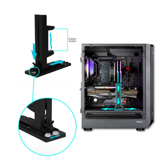 Кутия за компютър Zalman Case EATX - I6 Black - RGB, Tempered Glass, 3 fans included