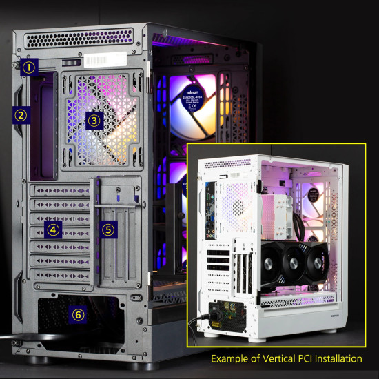 Кутия за компютър Zalman Case EATX - I6 Black - RGB, Tempered Glass, 3 fans included
