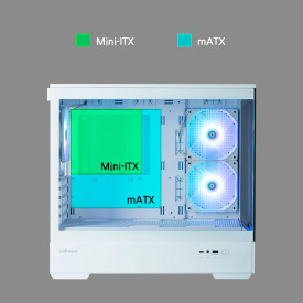 Кутия за компютър Zalman Case mATX - P30 White - aRGB, Tempered Glass