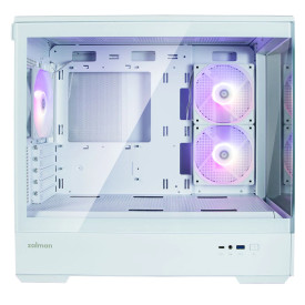 Кутия за компютър Zalman Case mATX - P30 White - aRGB, Tempered Glass