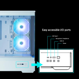 Кутия за компютър Zalman Case mATX - P30 White - aRGB, Tempered Glass