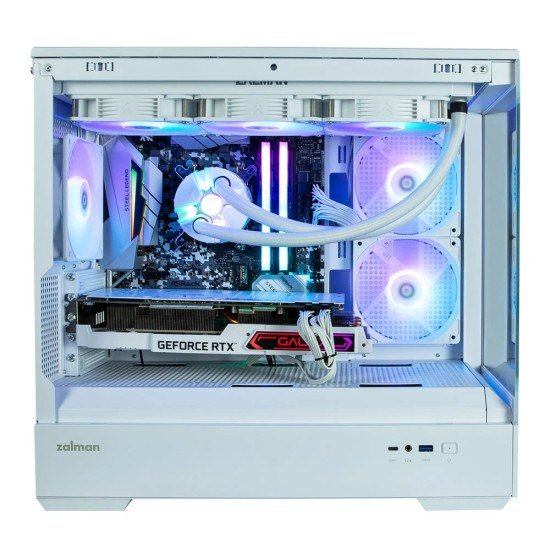 Кутия за компютър Zalman Case mATX - P30 White - aRGB, Tempered Glass