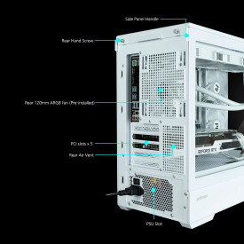 Кутия за компютър Zalman Case mATX - P30 White - aRGB, Tempered Glass