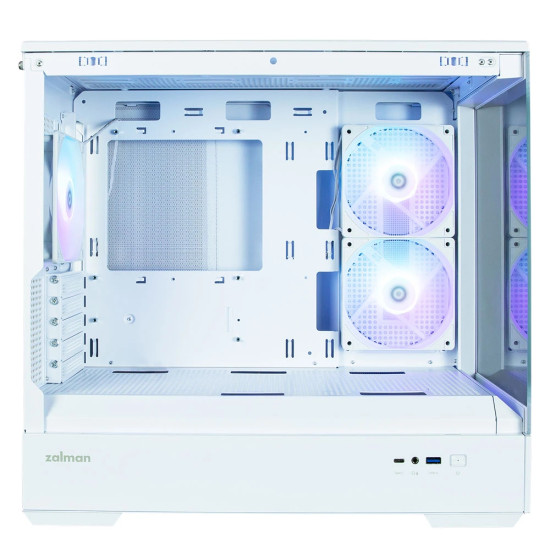 Кутия за компютър Zalman Case mATX - P30 White - aRGB, Tempered Glass