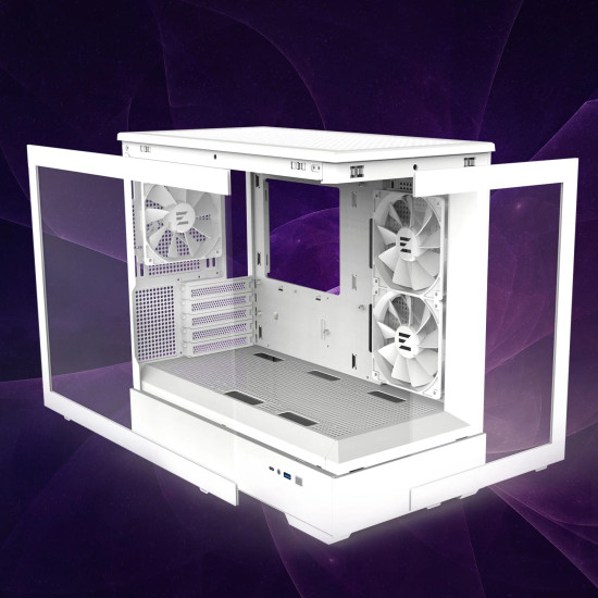 Кутия за компютър Zalman Case mATX - P30 White - aRGB, Tempered Glass