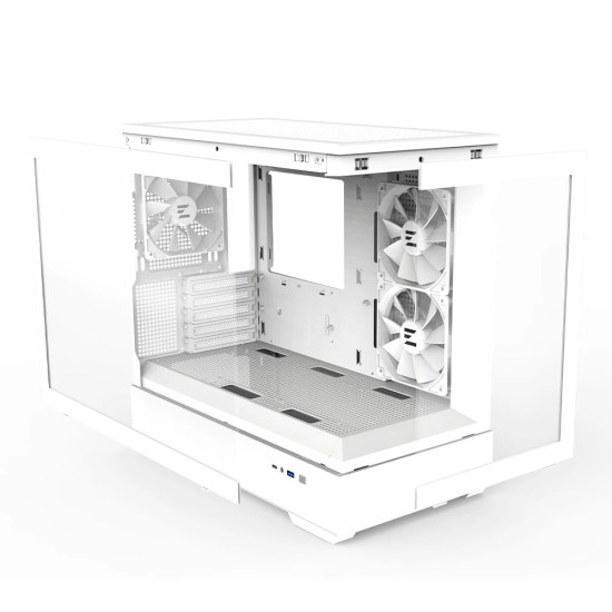 Кутия за компютър Zalman Case mATX - P30 White - aRGB, Tempered Glass