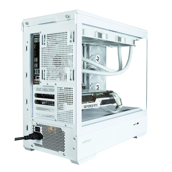 Кутия за компютър Zalman Case mATX - P30 White - aRGB, Tempered Glass