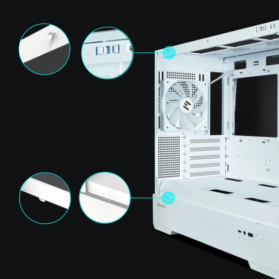 Кутия за компютър Zalman Case mATX - P30 White - aRGB, Tempered Glass
