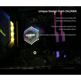 Водно охлаждане Zalman Water Cooling ALPHA 36 BLACK - Addressable RGB - LGA1700/AM5