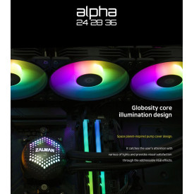 Водно охлаждане Zalman Water Cooling ALPHA 36 BLACK - Addressable RGB - LGA1700/AM5