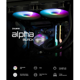 Водно охлаждане Zalman Water Cooling ALPHA 36 BLACK - Addressable RGB - LGA1700/AM5