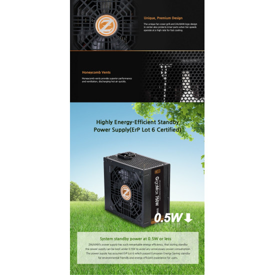 Захранване Zalman PSU GigaMax 750W Bronze ZM750-GVII