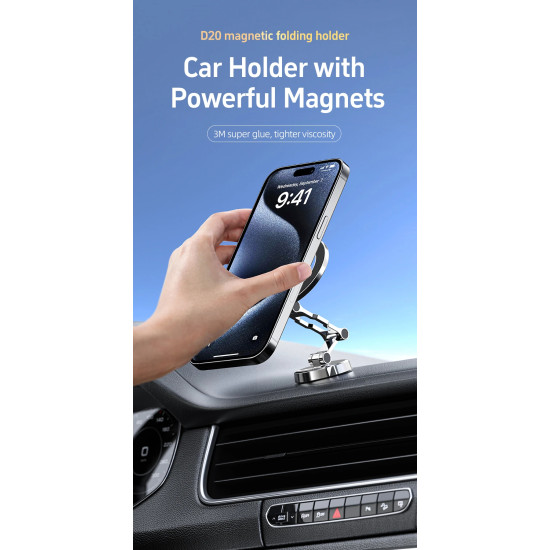 Стойка за телефон за кола Acefast Car phone holder - Metal, Magnetic Ring, 360 deg - D20 - Grey
